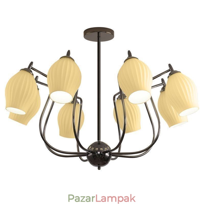 Nordic Pendant Light Kreatív kovácsoltvas pisztoly fekete porzós mennyezeti lámpa