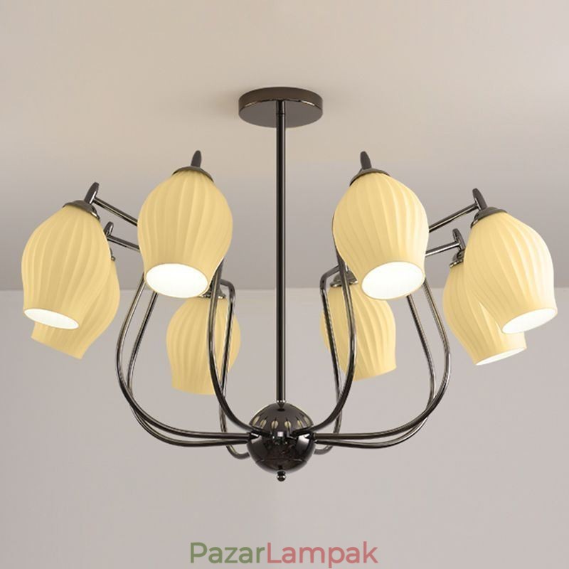Nordic Pendant Light Kreatív kovácsoltvas pisztoly fekete porzós mennyezeti lámpa