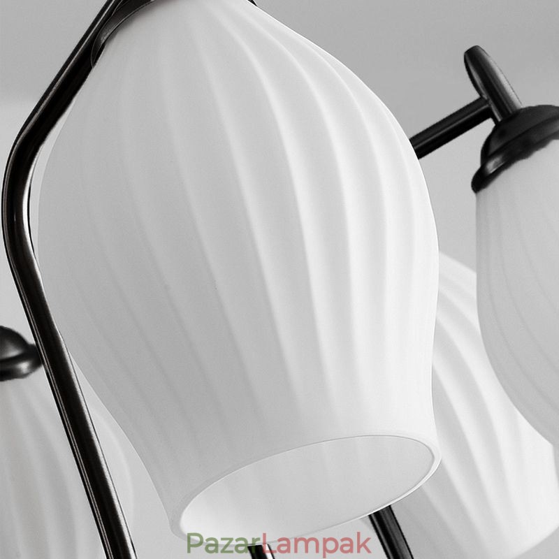 Nordic Pendant Light Kreatív kovácsoltvas pisztoly fekete porzós mennyezeti lámpa