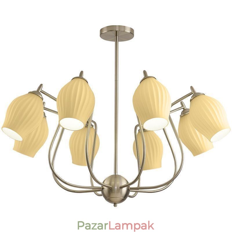 Nordic Pendant Light Kreatív kovácsoltvas homok nikkel virágporzós mennyezeti lámpa
