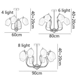Nordic Pendant Light Kreatív kovácsoltvas homok nikkel virágporzós mennyezeti lámpa