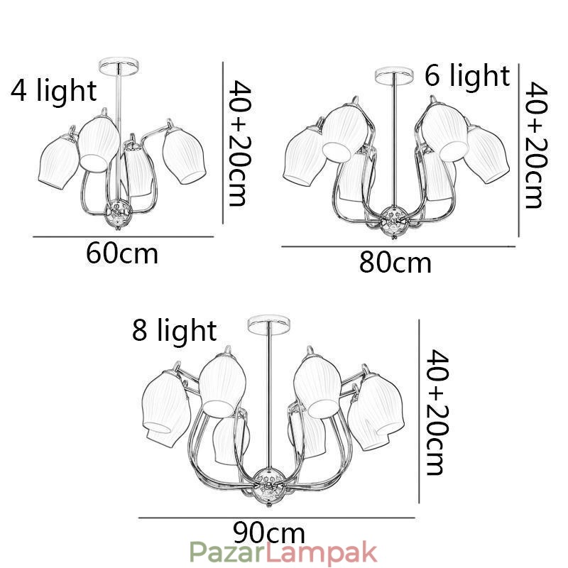 Nordic Pendant Light Kreatív kovácsoltvas homok nikkel virágporzós mennyezeti lámpa