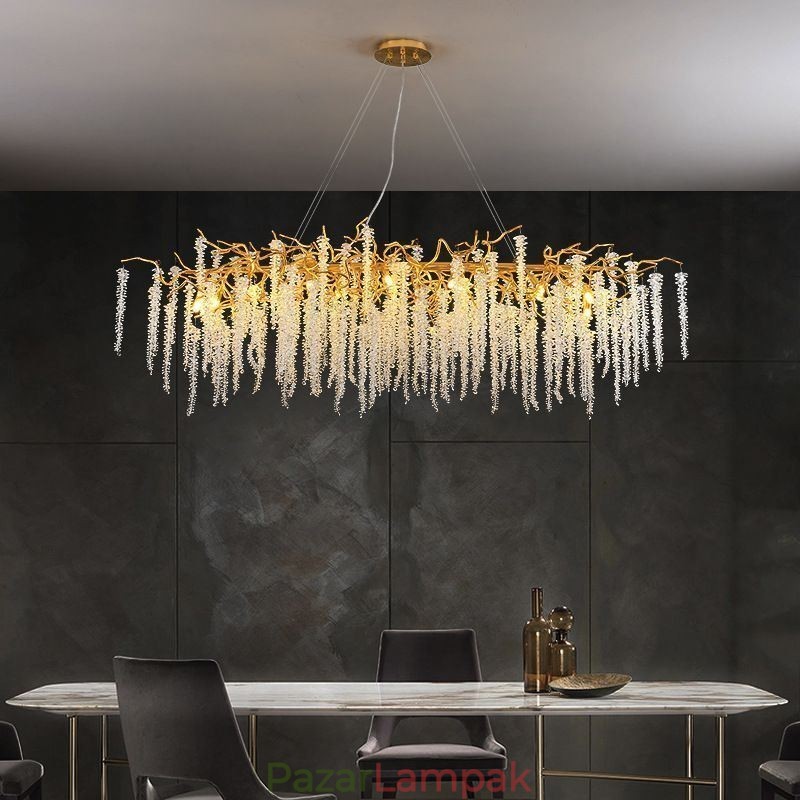 Nordic Pendant Light Golden Branch G9 üvegcsillár
