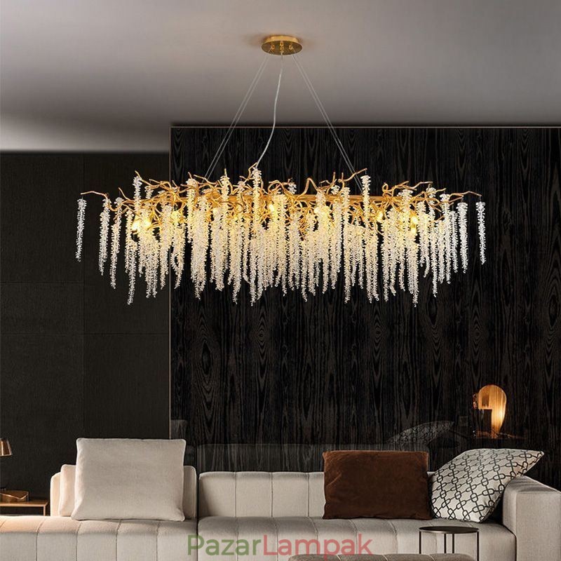 Nordic Pendant Light Golden Branch G9 üvegcsillár