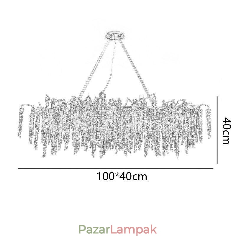 Nordic Pendant Light Golden Branch G9 üvegcsillár