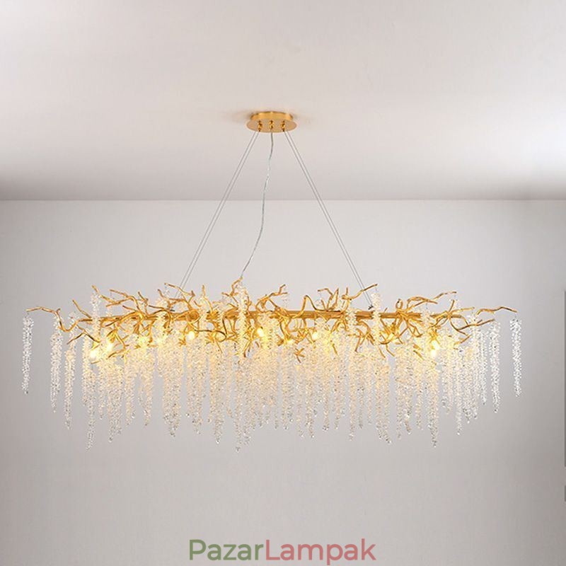 Nordic Pendant Light Golden Branch G9 üvegcsillár