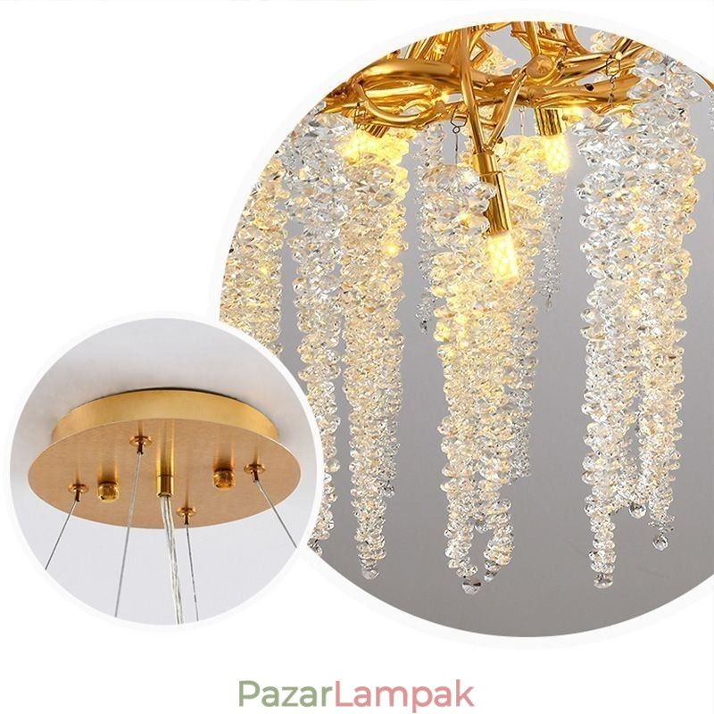 Nordic Pendant Light Golden Branch G9 üvegcsillár