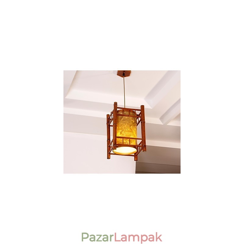 Retro Lantern fa bambusz csillár