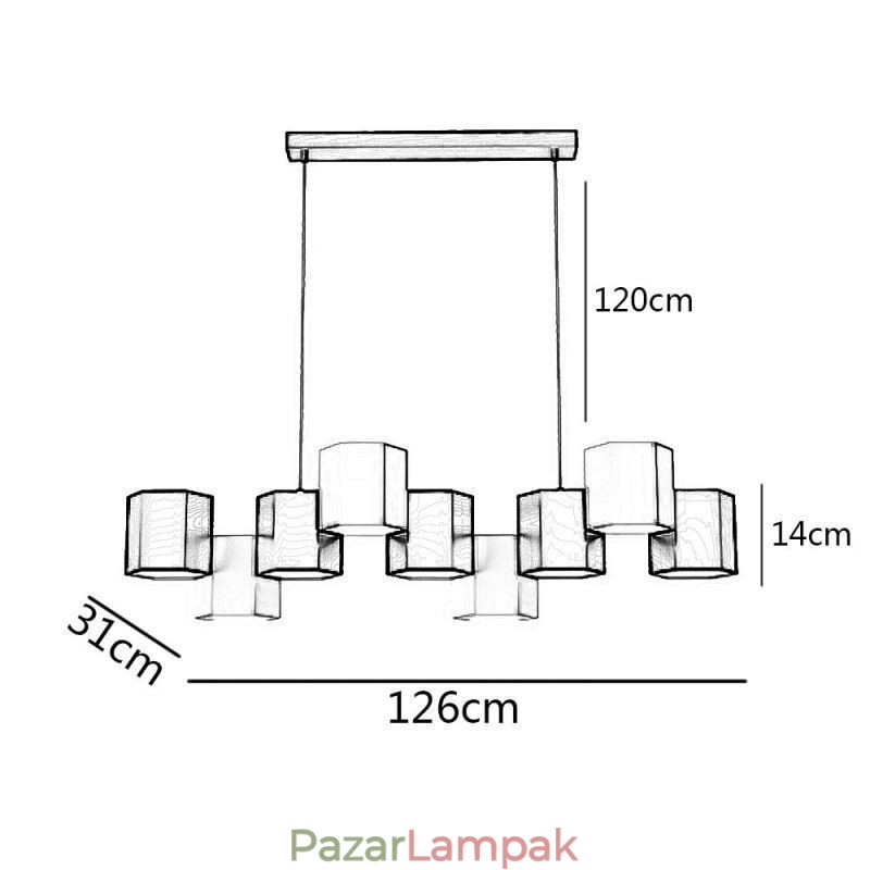 Modern hatszögletű függő fényű kreatív kombinációs függőlámpa