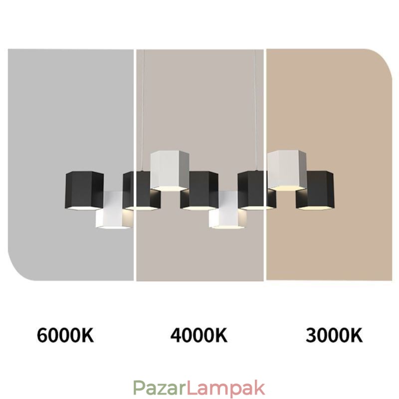 Modern hatszögletű függő fényű kreatív kombinációs függőlámpa
