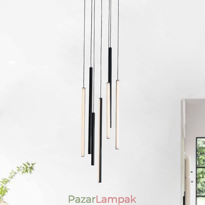 Modern csillár hosszú szalag függőlámpa duplex épület