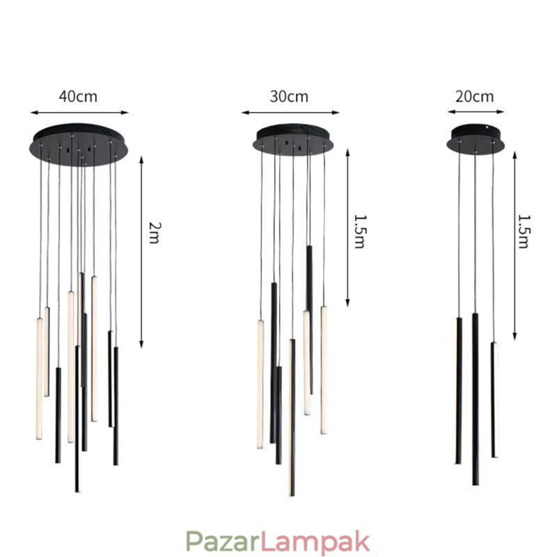 Modern csillár hosszú szalag függőlámpa duplex épület
