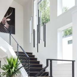 Modern csillár hosszú szalag függőlámpa duplex épület