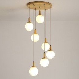 Japán fából készült függőlámpa Nordic Glass függőlámpa