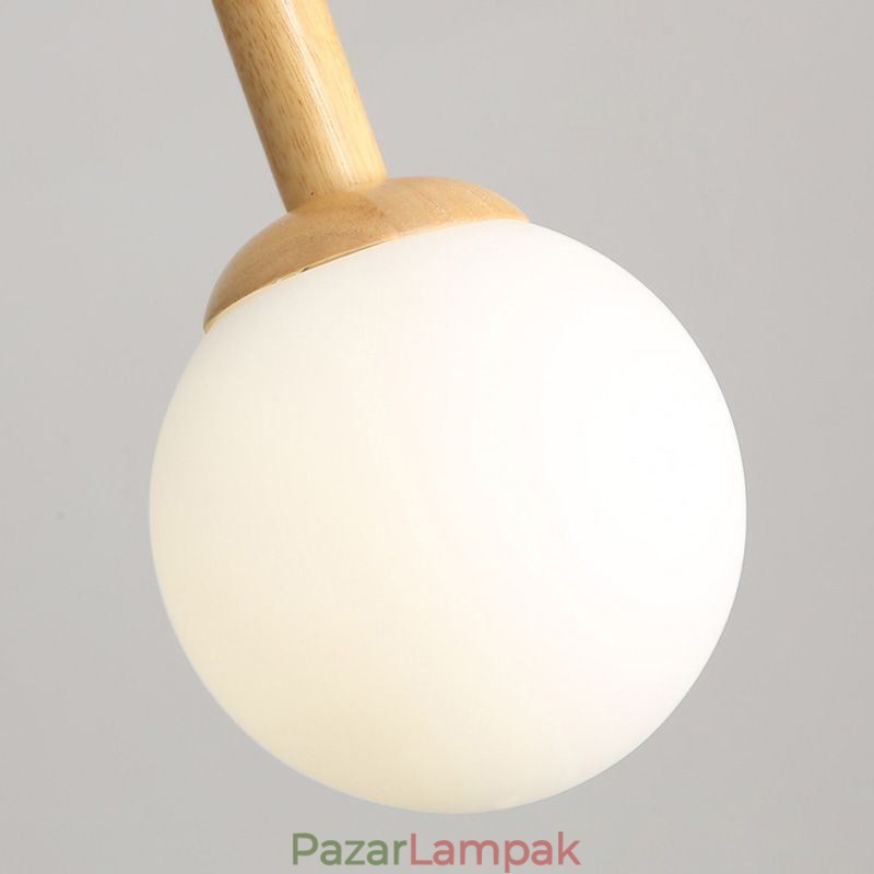 Japán fából készült függőlámpa Nordic Glass függőlámpa