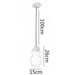 Japán fa függesztőlámpa, üveg vízforraló függőlámpa