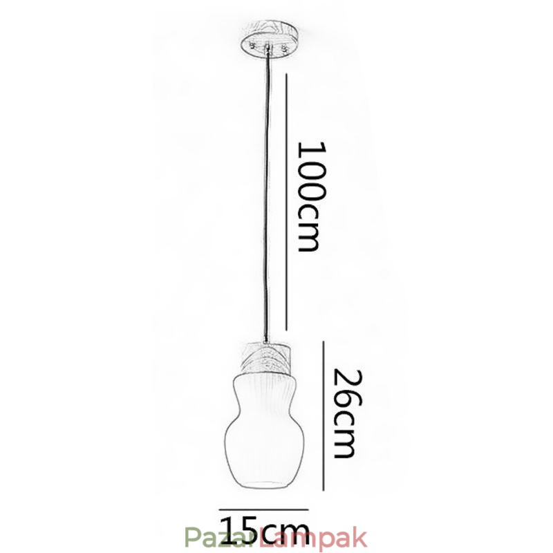 Japán fa függesztőlámpa, üveg vízforraló függőlámpa
