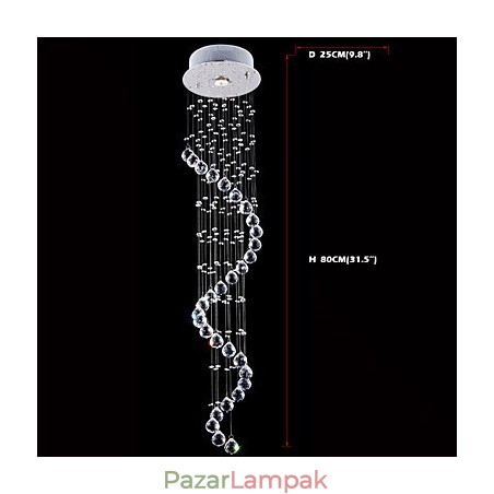 Kristály Függeszték Csillár Világítás 1 Lámpák Ezüst baldachinos átlátszó K9 Crystal Helix mennyezeti lámpák H80CM Kristály Függeszték Csillár Világítás 1 Lámpák Ezüst baldachinos átlátszó K9 Crystal Helix mennyezeti lámpák H80CM