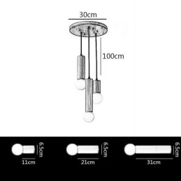 Japán fa függőlámpa 3 lámpás függőlámpa