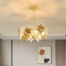 Maple Leaf Pendant Light Európai lakberendezési üvegcsillár