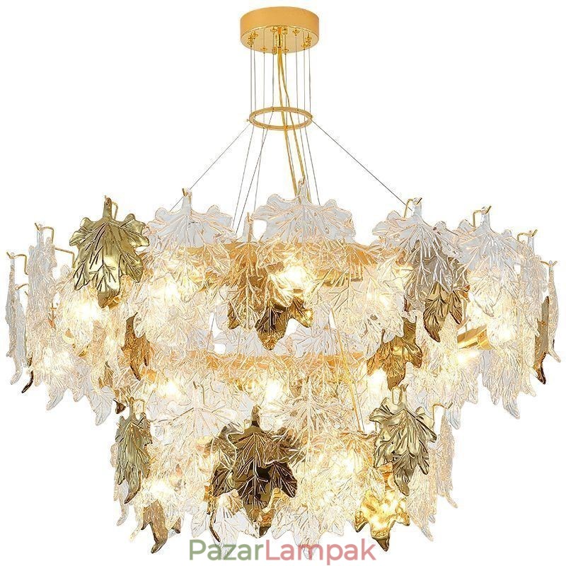 Maple Leaf Pendant Light Európai lakberendezési üvegcsillár