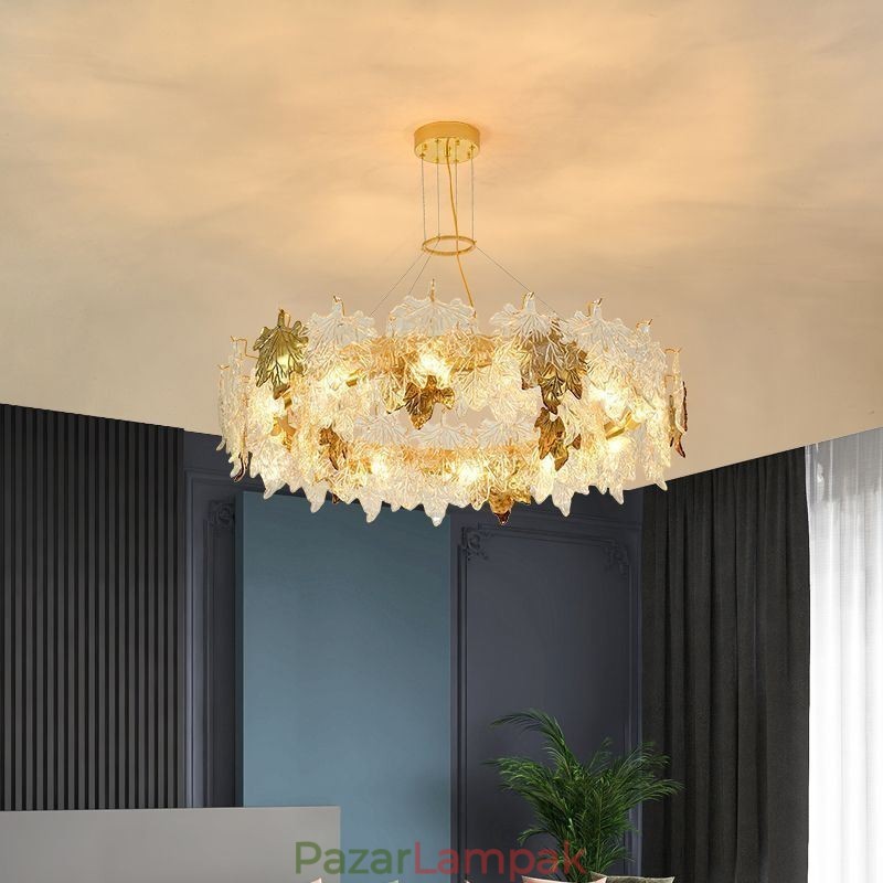 Maple Leaf Pendant Light Európai lakberendezési üvegcsillár