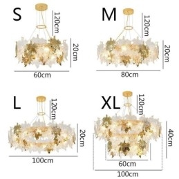 Maple Leaf Pendant Light Európai lakberendezési üvegcsillár