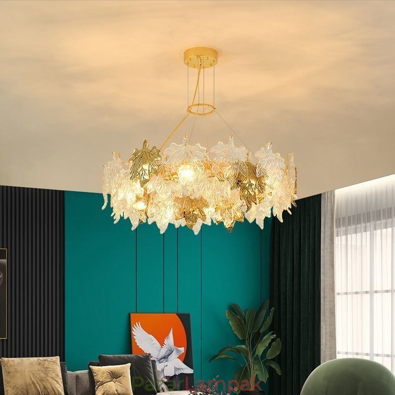 Maple Leaf Pendant Light Európai lakberendezési üvegcsillár