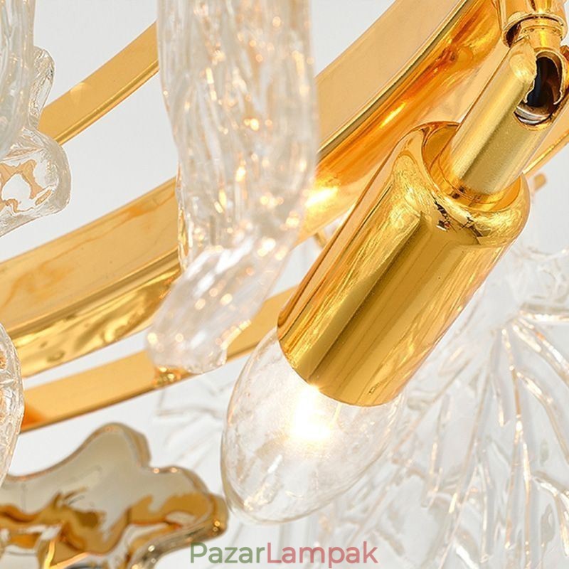 Maple Leaf Pendant Light Európai lakberendezési üvegcsillár