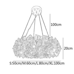 Világos luxus üvegcsillár Modern, minimalista függőlámpa nappali