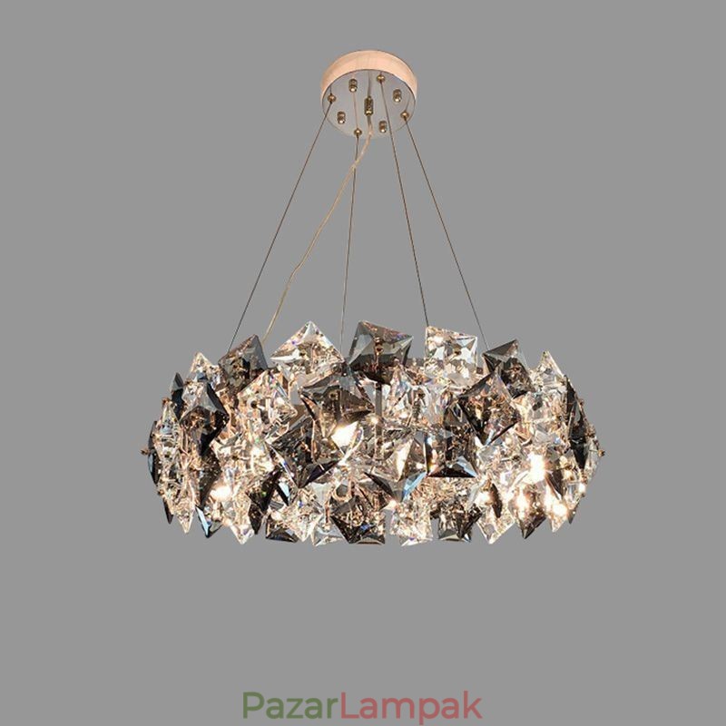 Világos luxus üvegcsillár Modern, minimalista függőlámpa nappali