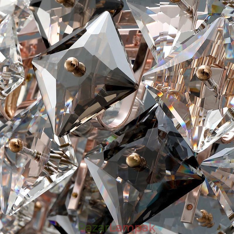 Világos luxus üvegcsillár Modern, minimalista függőlámpa nappali