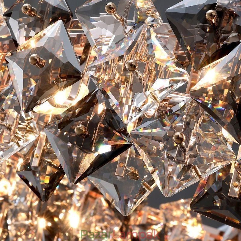 Világos luxus üvegcsillár Modern, minimalista függőlámpa nappali