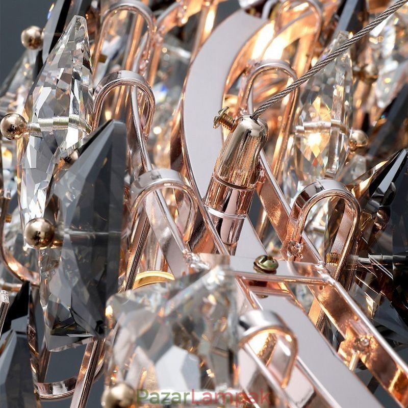 Világos luxus üvegcsillár Modern, minimalista függőlámpa nappali