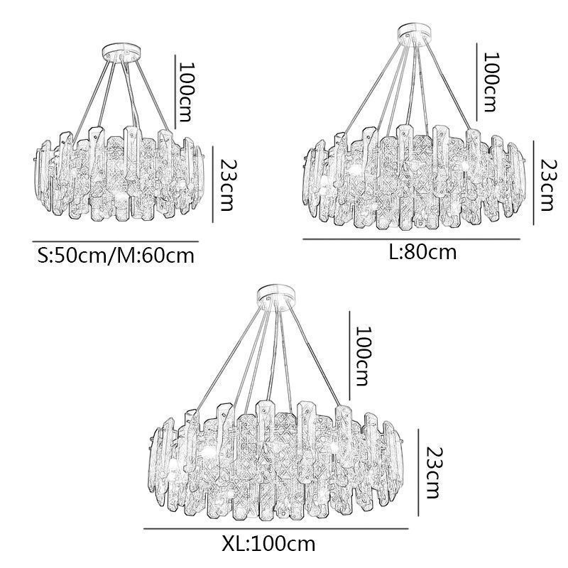 Európai üveg függesztett fényű luxus függőlámpa