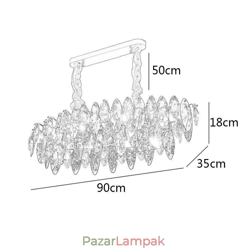 Világos Luxus Függeszték Lakásdekor Üvegcsillár Nappali