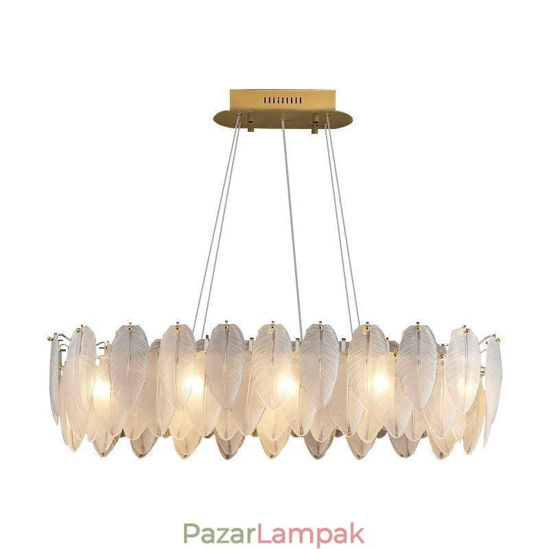 Művészi üvegcsillár toll, kerek függő világítás