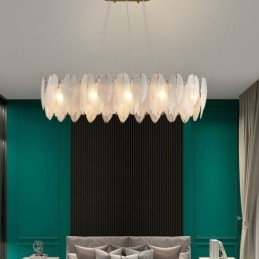 Művészi üvegcsillár toll, kerek függő világítás