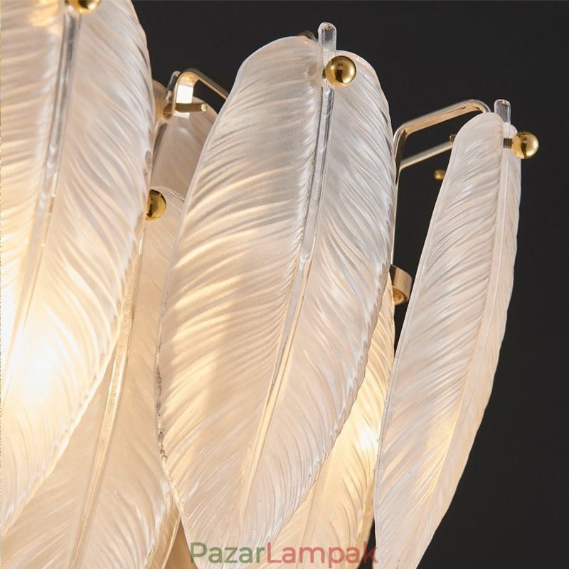 Művészi üvegcsillár toll, kerek függő világítás