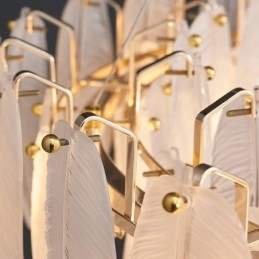 Művészi üvegcsillár toll, kerek függő világítás