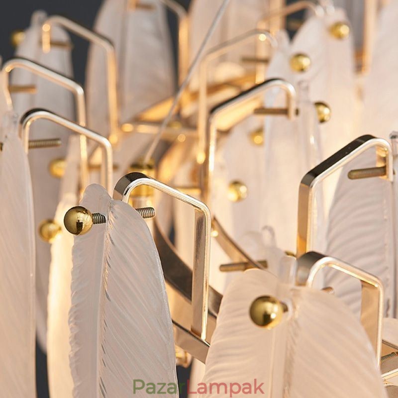 Művészi üvegcsillár toll, kerek függő világítás