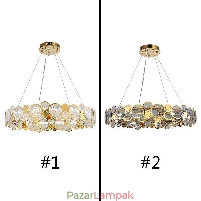 Európai üvegcsillár kreatív fényű luxus függőlámpa