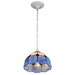 Chandelier Mini Style Country Garage fehér + kék Üveg lámpák