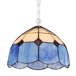 Chandelier Mini Style Country Garage fehér + kék Üveg lámpák