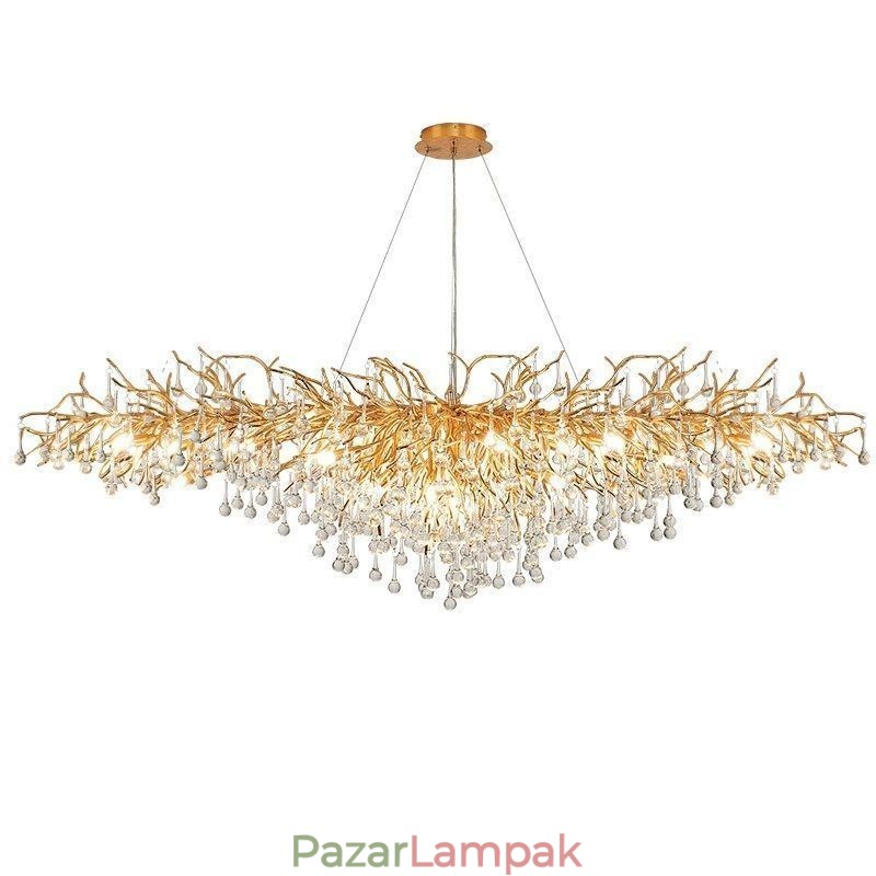 Luxus kristálycsillár arany modern mennyezeti függőlámpa étkező