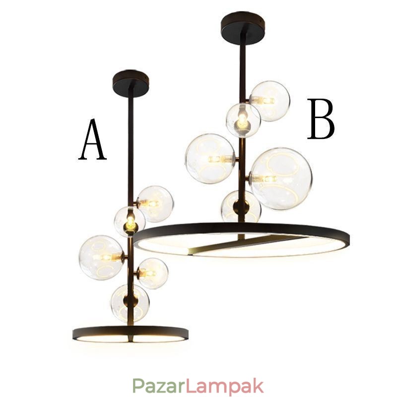 Modern függő lámpatest csillár üveg buborék függőlámpa