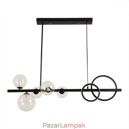 Modern üvegbuborék függőlámpa, fekete, hosszú konzolos lámpák Modern üvegbuborék függőlámpa, fekete, hosszú konzolos lámpák