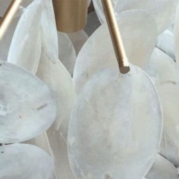 Natural Shell csillár kerek réteges függő könnyű étkező