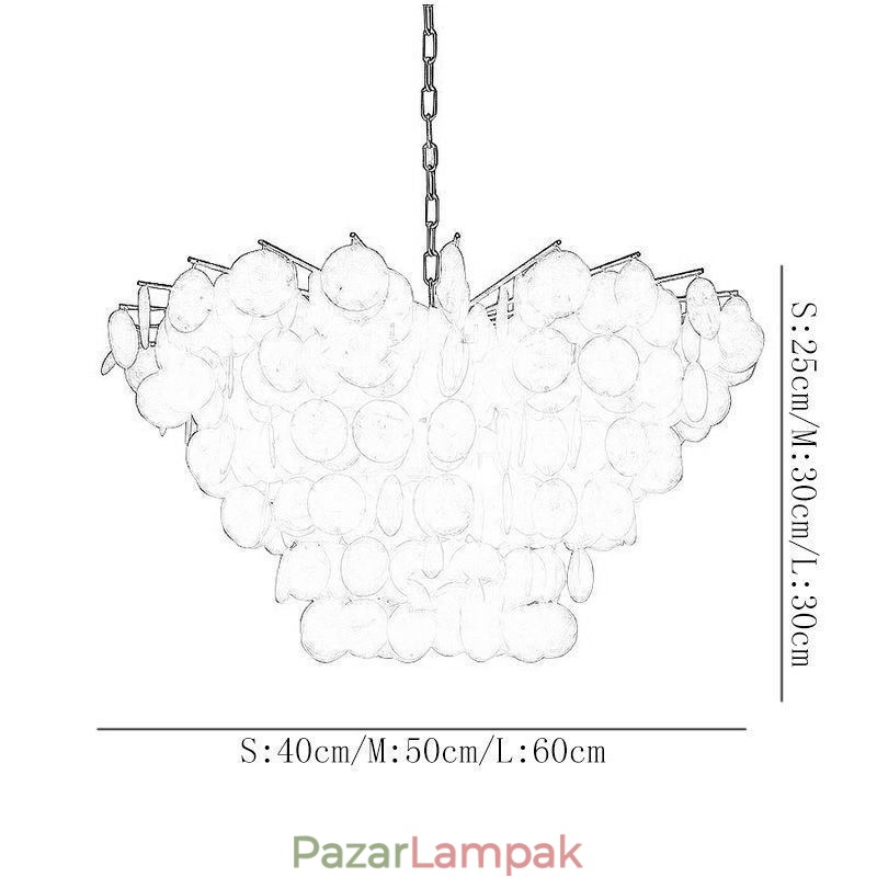 Natural Shell csillár kerek réteges függő könnyű étkező