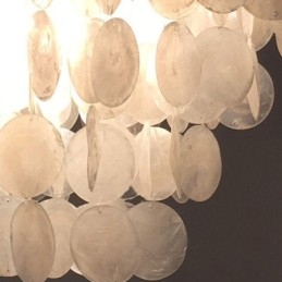 Natural Shell csillár kerek réteges függő könnyű étkező